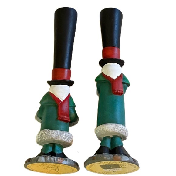 2 North Pole Caroling Society Elf Figurines Wick & Bellows w/Boxes Christmas - Picture 4 of 7